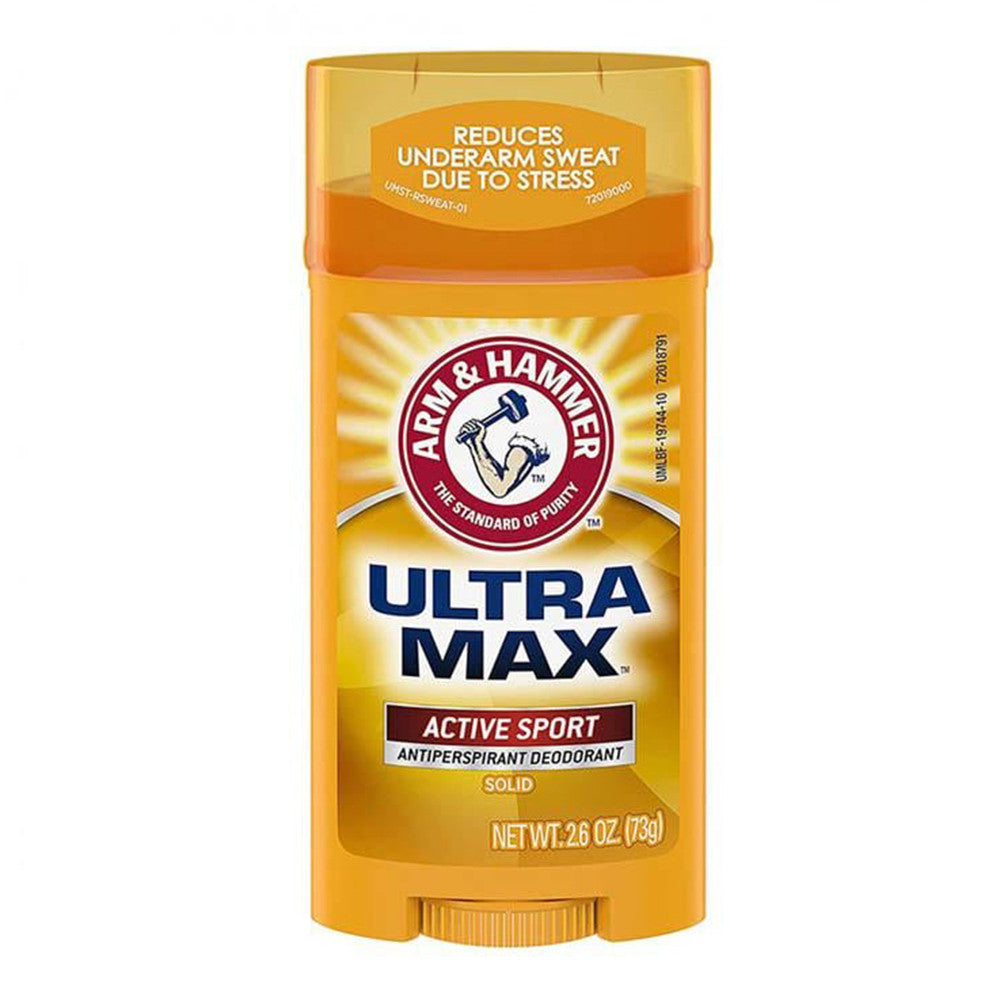 Arm & Hammer Ultramax Antiperspirant Deodorant, Invisible Solid, Active Sport - 2.6 Oz